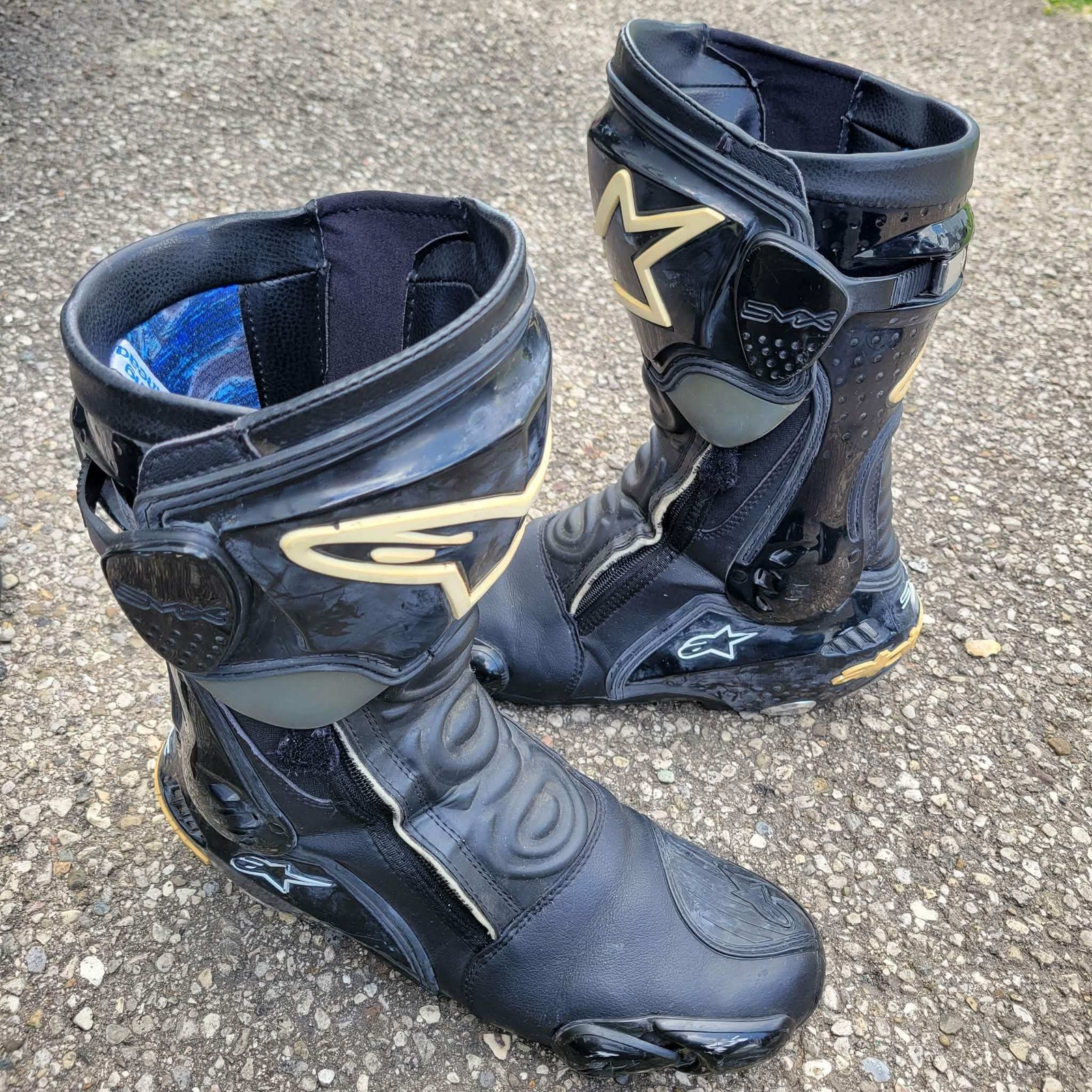 Alpinestars Svx Motorcycle Street Boots Men 46 Eu 12 Us Black Racing Tech Series